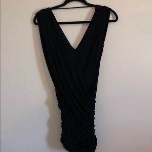 BCBGMaxAzria Stretch Ruched Black Top